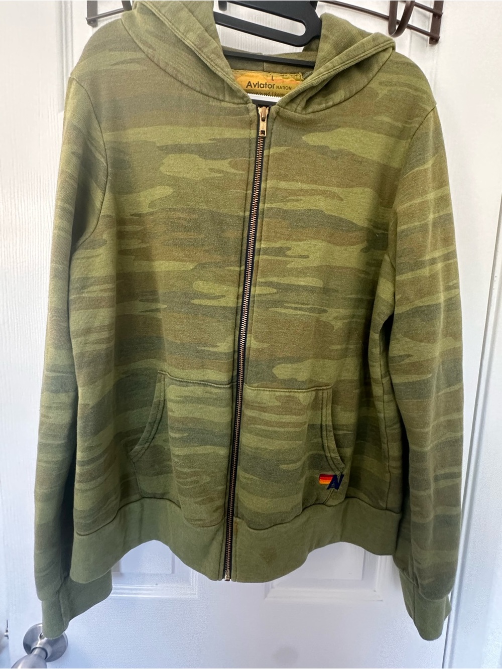Aviator Nation Cano Zip Up Hoodie with Bolt on back- L